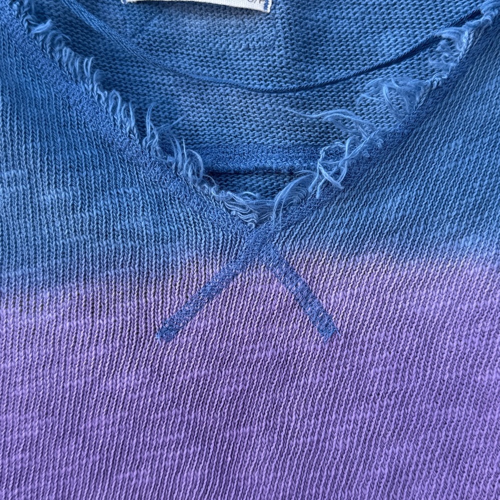 NWOT Free People We The Free After Midnight Washed Ombré Raw Hem Crop Tee Small - Picture 9 of 12